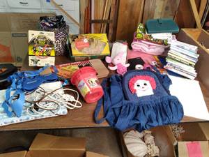 lot 114 image: Eclectic Collection of Items DVDs, Mirro Cooker and Pastry Press, Raggedy Ann, Heating Blanket, and More
