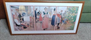 lot 27 image: Impressive 893 Sundborn 1907R Artists Print Depicting Christmas Gathering 