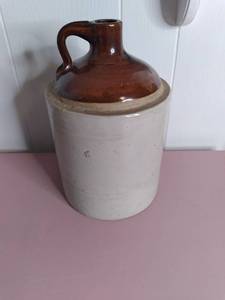 lot 45 image: Vintage Stoneware Brown and White Jug