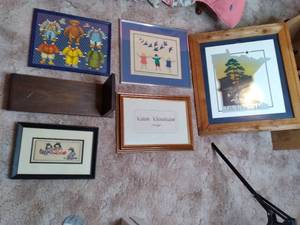 lot 48 image: Lot of (6) Beautiful Eclectic and Fun Framed Wall Decor 