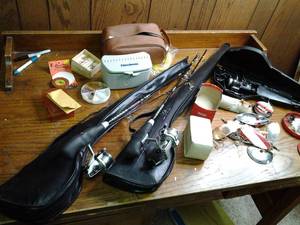 lot 274 image: Lets Go Fishing (2) Soft-Sided Daiwa Minispin Systems, (1) Hard-Case, Camp Backpack, and Tackle 
