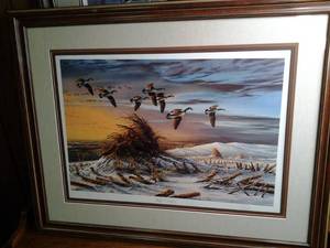 lot 285 image: Stunning Terry Redlin high Country Wildlife Print Framed and Matted 