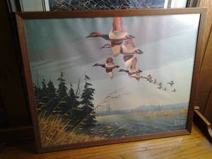 lot 286 image: Gorgeous Les Kouba Flying Geese Framed Print 