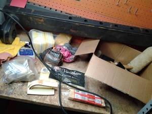 lot 300 image: Paint, Rollers, Supplies and Air Circulating Fan 