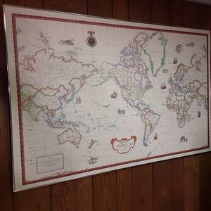 lot 245 image: Huge Rand McNally Signature Series World Map - Pins and Labels Not Included