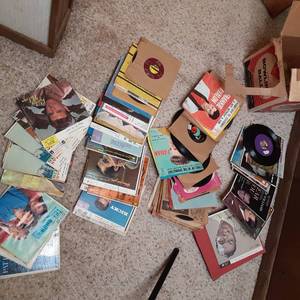 lot 308 image: Large Stack of Vinyl Music Record Album 45s Nat King Cole, Williams, Nelson, Etc. 