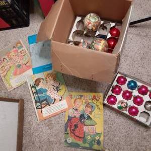 lot 323 image: Vintage Birthday Rhymes, Christmas Ornaments, and Picasso Book 