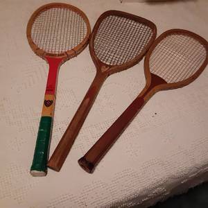 lot 347 image: Lot of (3) Vintage Tennis Rackets 