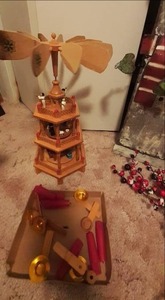 lot 140 image: Beautiful Christmas  Advent Holiday Decor Including Carousel 