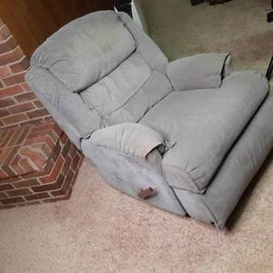 lot 231 image: Comfortable Gray Rocker  Recliner 