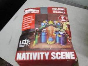 lot 7 image: holiday inflatable nativity set ope...