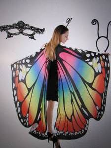 lot 10 image: Butterfly Wing Cape Shawl with Lace...