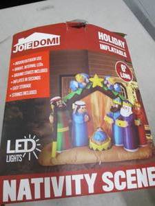 lot 18 image: holiday inflatable nativity set ope...