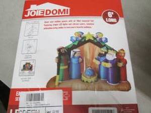 lot 19 image: holiday inflatable nativity set ope...