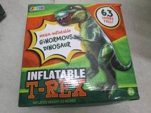 lot 74 image: inflatable t-rex 63 inches tall ope...