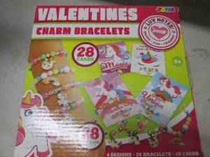 lot 161 image: valentines charm bracelets 28 cards...