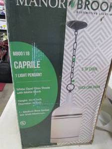 lot 422 image: manor caprile 1 light pendant open ...