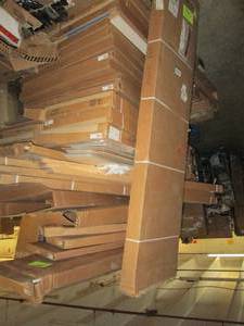 lot 477 image: big pallet of shelving and corner c...