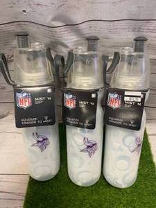 lot 18 image: Lot of 3 New Minnesota Vikings Mist & Sip Bottles