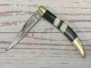 lot 20 image: Damascus Pocket Knife