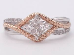 lot 28 image: Bright Sky Star Diamond Ring with Weaving Rose and White Gold