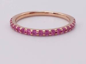 lot 46 image: Stackable Natural Pink Sapphire Ring in 14k Rose Gold
