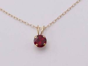 lot 56 image: Vintage Blood Red Garnet Necklace in 14k Yellow Gold
