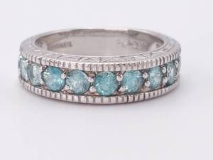 lot 64 image: Classic Styled Baby Blue Topaz Estate Ring