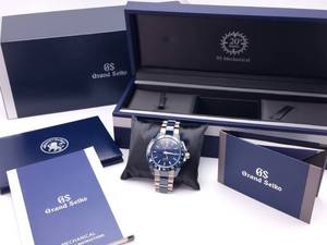 lot 5A image: Rare Grand Seiko Hi-Beat 36000 20th Anniversary Blue Ceramic and Titanium Watch with Whirlpool Dial $18,950 Retail