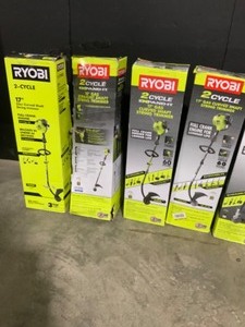 lot 21 image: Various Kinds of RYOBI 4-Cycle & 2-Cycle Gas Trimmers. Various Conditions. See Pictures
