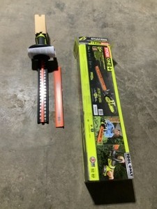 lot 25 image: RYOBI ONE 18V 22 in. Cordless Battery Hedge Trimmer (Tool Only). See Pictures