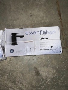 lot 17 image: KEENEY Belanger Single Hole Single-Handle Bathroom Faucet with Drain Assembly in Matte Black. See Pictures