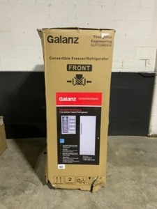 lot 69 image: Galanz 11 cu. ft. Frost Free Convertible Upright Freezer or Fridge in White with Electronic Temperature Control. See Pictures