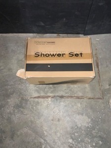 lot 6 image: ELLO&ALLO 2-Handle 2-Spray of Rain LED 10 in. Shower Head System Shower Faucet and Handheld Kit in Brushed Nickel (Valve Included). See Pictures