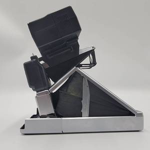 Original Vintage Auto Focus Polaroid SX70 Instant Camera with Alfon Electronic Flash (Silver-Black) Works