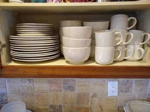 lot 13 image: Set of Plain Ceramic Dishes