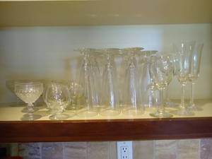 lot 30 image: Shelf of Stemware
