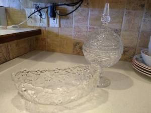 lot 128 image: Crystal Candy Dish & Bowl