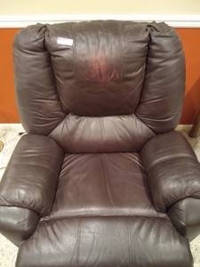 lot 158 image: Brown Leather Recliner
