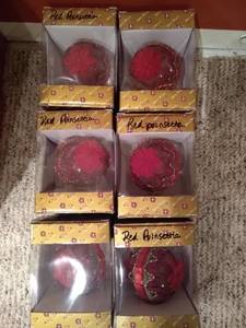 lot 39 image: Dillards Trimmings Poinsettias Christmas Ornaments (6)