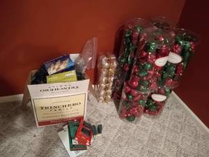 lot 144 image: Huge Christmas Lot - Ornaments, Hooks & Lights