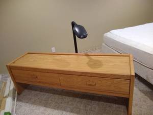 lot 147 image: Wooden Drawers & Lamp