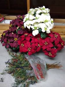 lot 96 image: Poinsettias & Berry Sprigs