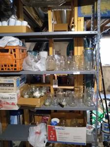 lot 162 image: Shelves of Canning Jars
