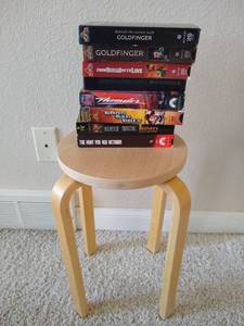 lot 208 image: Stool & VHS Stack