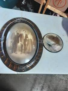 Vintage Convex Picture Frame & Bevel Edge Mirror