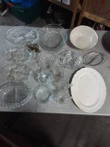Lot Of Vintage Relish Dishes & Glassware