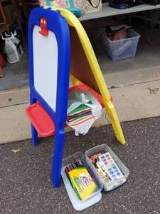 Crayola Black Board  Easel With Coloring Books & Misc