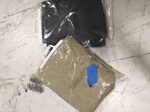 2 ROUND FIRE PIT COVERS IN TAN AND BLACK