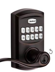 KWICKSET 917 SmartCode Venetian Bronze Electronic Single-Cylinder Tustin Door Lever Featuring SmartKey Security